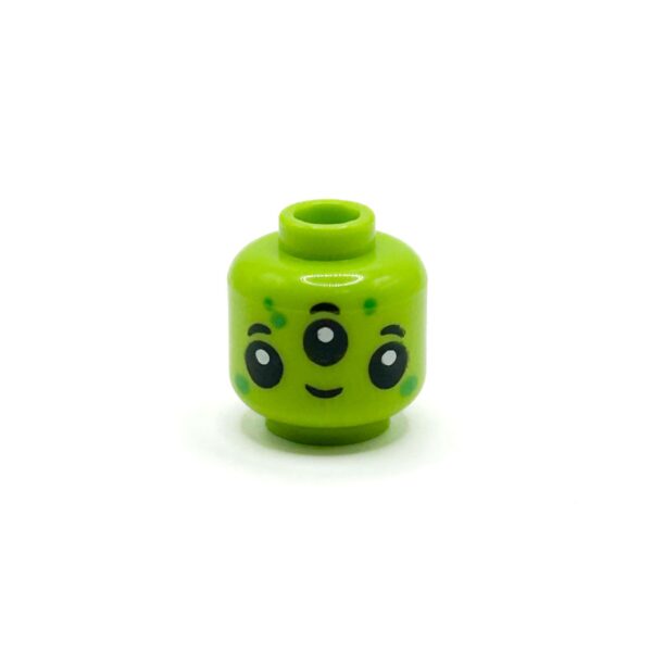 Bright Green Alien Head, 3 Eyes - Official LEGO® Minifigure Head