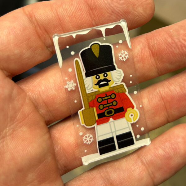 Christmas Nutcracker, Toy Soldier Winter Village 4x6 Glass Window made with LEGO part - B3 Customs - Image 2