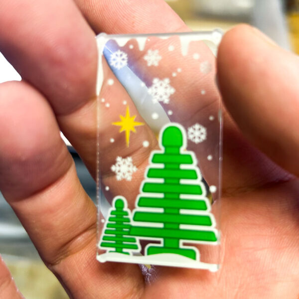 Classic Pine Tree Winter Village 4x6 Glass Window made with LEGO part - B3 Customs - Image 3
