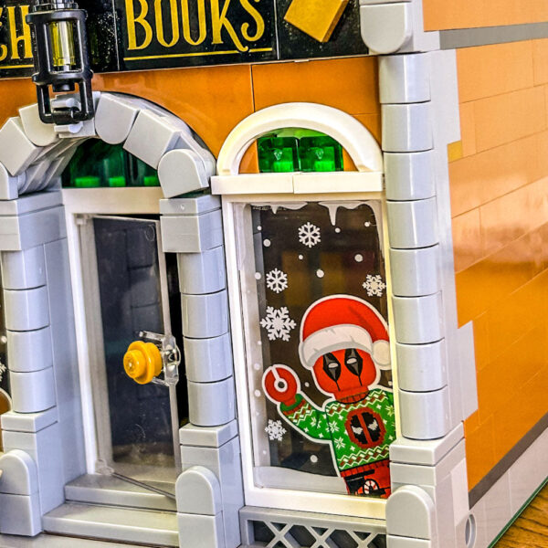 Christmas Deadpool Peek-A-Boo 4x6 Glass Window made with LEGO part - B3 Customs - Image 2