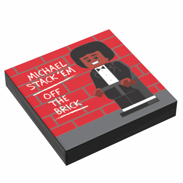 Michael Stack'em, Off the Brick Music Album Cover (2x2 Tile) made using LEGO part - B3 Customs