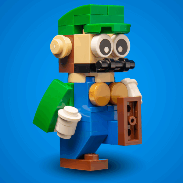 Custom Green Plumber Building Figure made using LEGO parts - Image 2