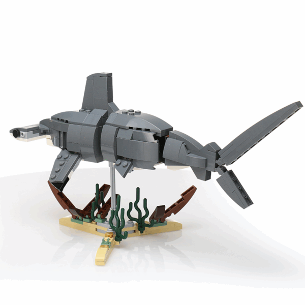 Hammerhead Shark Building Set made with LEGO parts - B3 Customs - Image 3