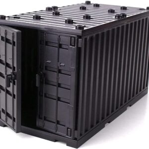 Black Cargo Shipping Container - Minifig Scale, Compatible