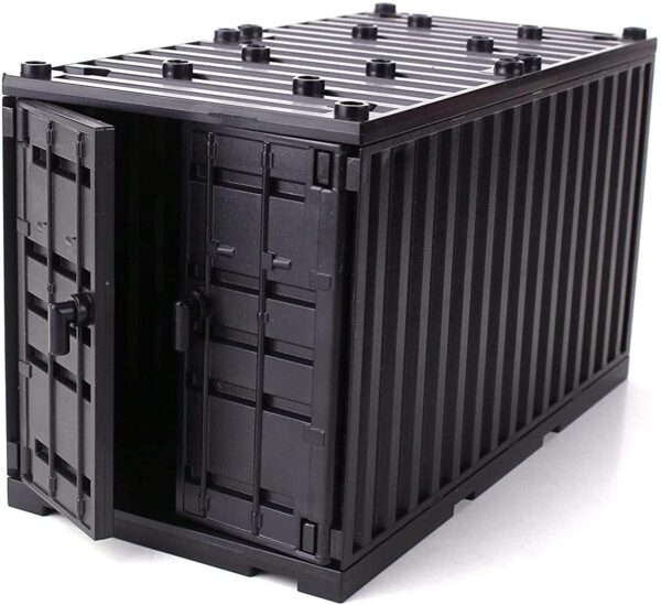 Black Cargo Shipping Container - Minifig Scale, Compatible