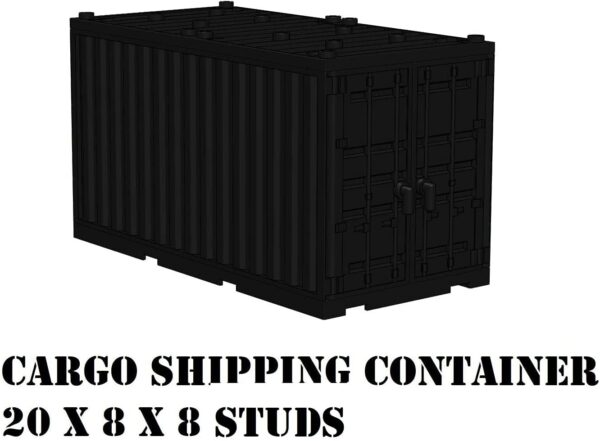 Black Cargo Shipping Container - Minifig Scale, Compatible - Image 2
