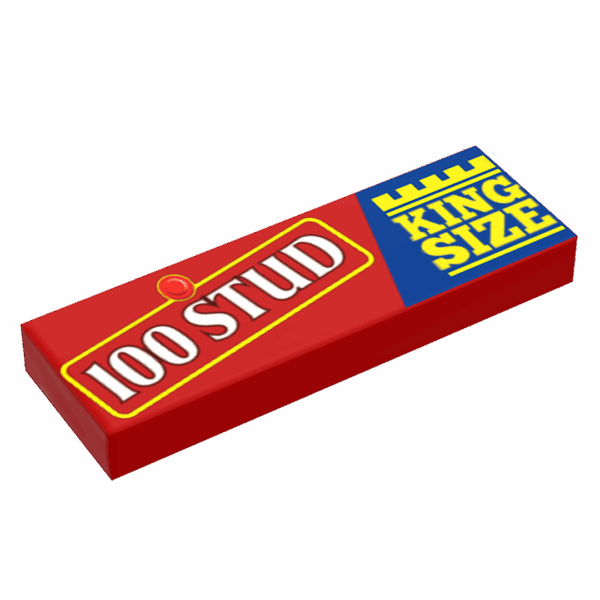 100 Stud Candy (King Size) Printed 1x3 Tile made using LEGO part - B3 Customs