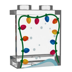 Window with Christmas Lights made using LEGO part  1x2x2 Panel - B3 Customs