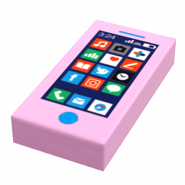 Mobile Phone - B3 Customs Printed 1x2 Tile made using LEGO parts - Image 3