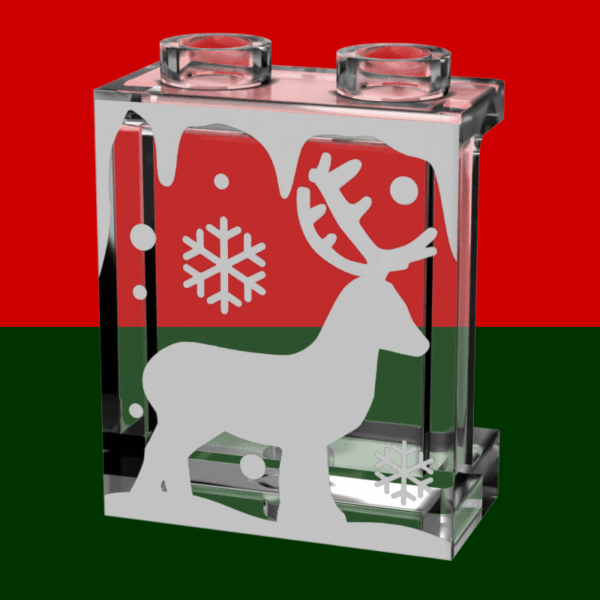Winter Village Window with Reindeer made 1x2x2 Panel - B3 Customs - Image 2