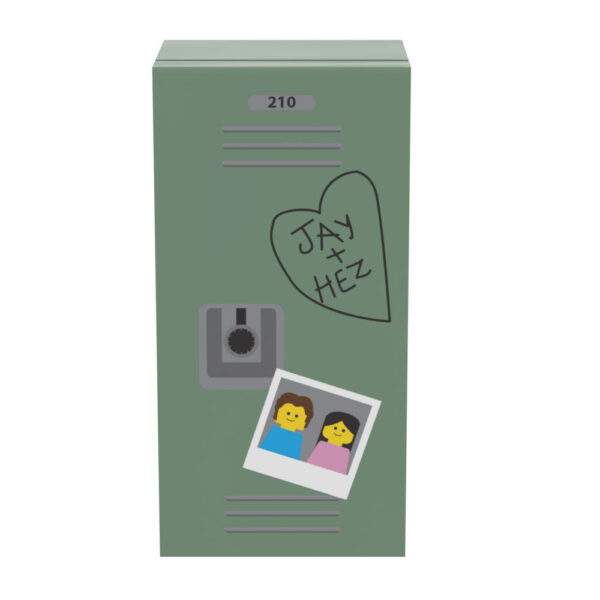 High School Locker (Sweetheart) for Minifigs made using LEGO parts - B3 Customs - Image 2