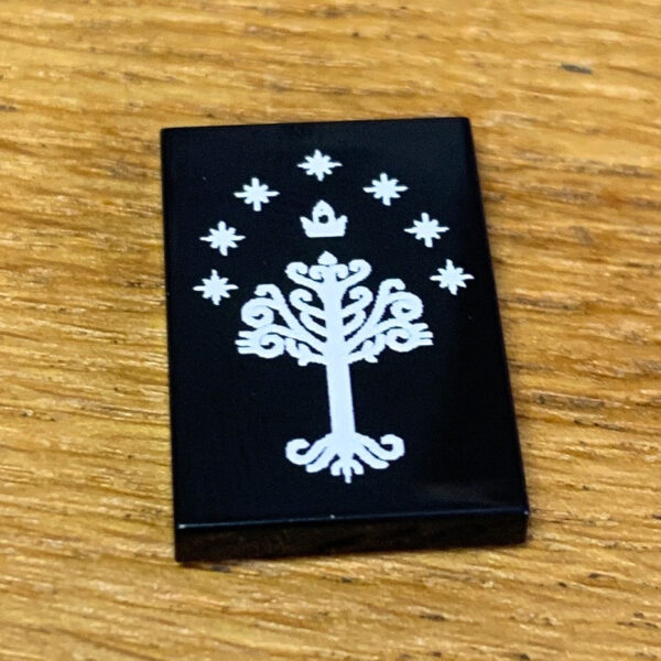Gondor Banner (LOTR) Printed 2x3 Tile made using LEGO part - B3 Customs - Image 2