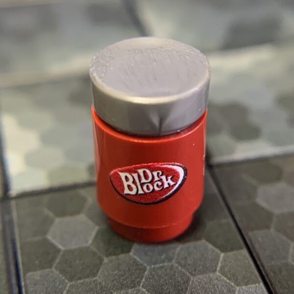 Custom Printed Dr. Block Soda Can made using LEGO parts - Image 2
