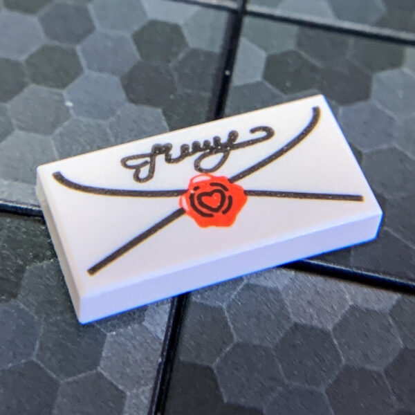 Envelope with Cursive Seal (1x2 Tile) - Official LEGO® Part
