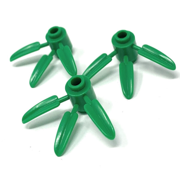 Plant, Round 1 x 1 with 3 Bamboo Leaves (Set of 3) - Official LEGO® Part