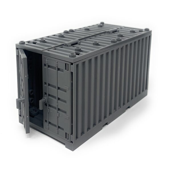 Black Cargo Shipping Container - Minifig Scale, Compatible - Image 3