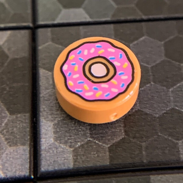 Donut (Pink Frosting + Sprinkles) - Official LEGO® Part - Image 2