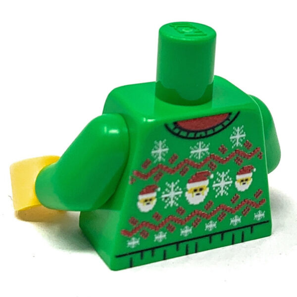 Ugly Green Santa Christmas Sweater Printed Torso made using LEGO parts - Image 2