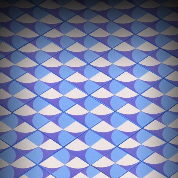 Blue Lightning Scallop Flooring - Custom Printed 2x2 Tile - Image 2
