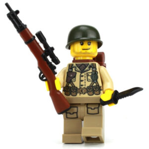 USA World War 2 Soldier w/ M1 Garand Rifle - Custom Military Minifig made using LEGO parts